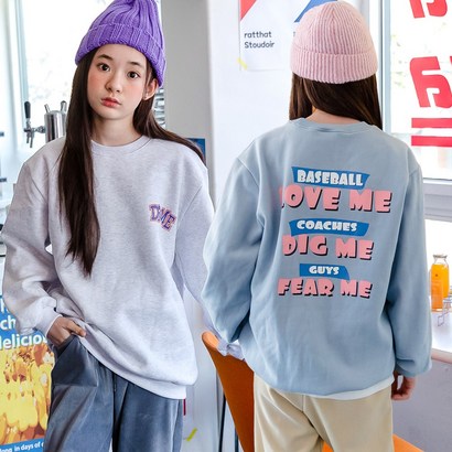 더루비 러브미맨투맨 기모 티셔츠