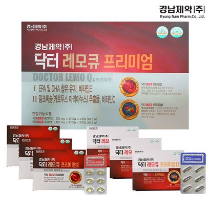 닥터 레모큐 프리미엄 순환개선 오메가3 비타민E 밀크씨슬 간 건강180캡슐