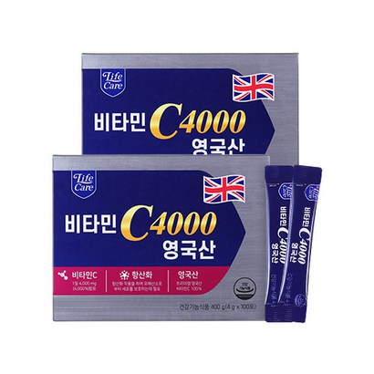 라이프케어 비타민C 4000 100포2박스 영국산비타민