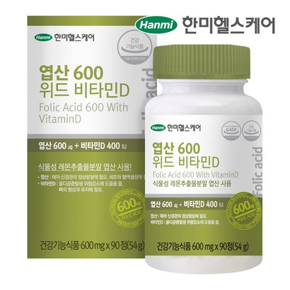 한미헬스케어 엽산 600 위드 비타민D