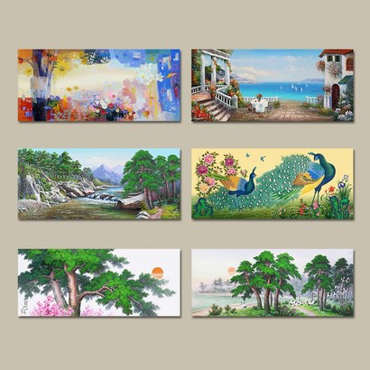 고려미술 명작 갤러리 인테리어 그림 추상화 바다 계곡 공작 소나무 송학도 힐링풍경화 캔버스액자