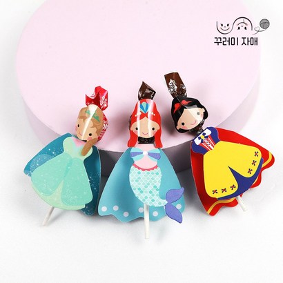 인디케이 뷰티풀 프린세스 막대사탕 페이퍼 120set
