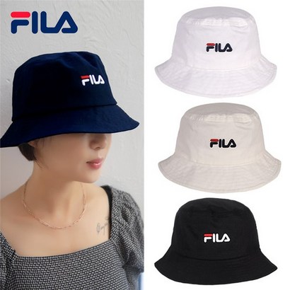 휠라골프 휠라 FIA 로고 트렌드핏 사계절 면 버킷햇 벙거지 모자