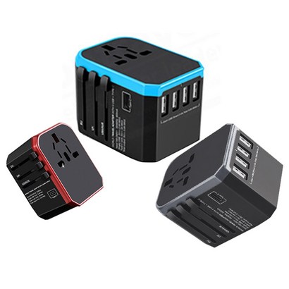 가엔가 56A 고속충전 C-TYE 4포트 USB 여행용 멀티 플러그 어댑터 블랙