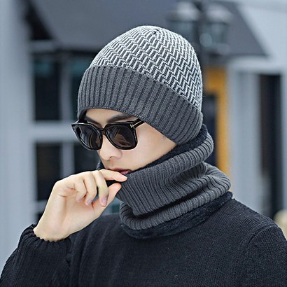 리브이마켓 남자 넥워머 털모자 방한 목토시 니트 비니