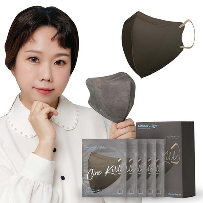 누이누아 아이테라 새부리형 구리 마스크 중형 차콜그레이 10매