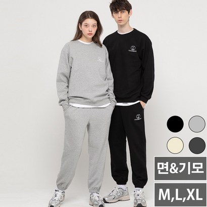 남성 여성 자수 맨투맨 조거팬츠 트레이닝 셋업