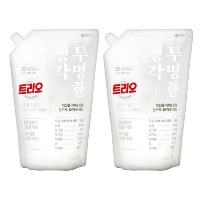 트리오 투명한 생각 주방세제 파우치형 1L 2개 리뷰후기