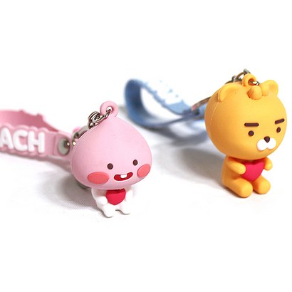카카오프렌즈 F 이니셜 실리콘 키링 라이언 어피치
