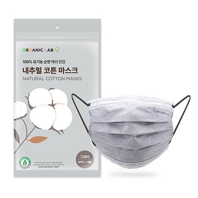 오가닉랩 내추럴 코튼 유기농 마스크 대형 5장
