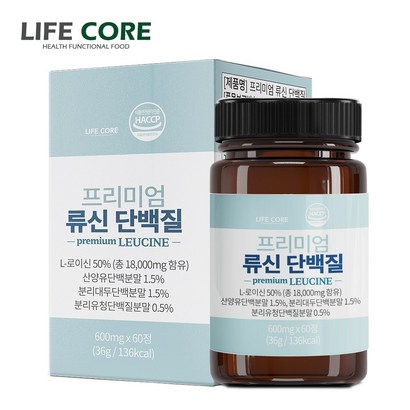라이프코어 프리미엄 류신 타블렛 단백질 초고함량 18 함유 60정 2개월분