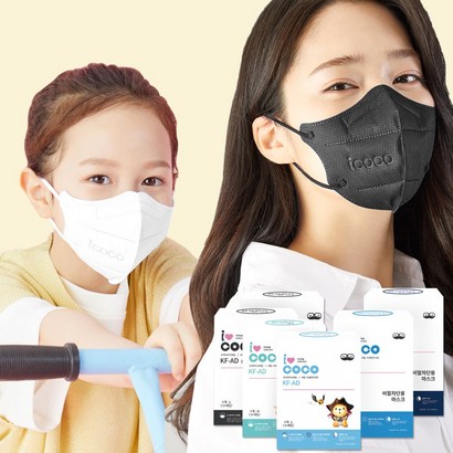 아이코코 KFAD 비말차단 소형 S 특 대형 화이트 블랙 여름용 시원한 새부리형 마스크 리뷰 후기