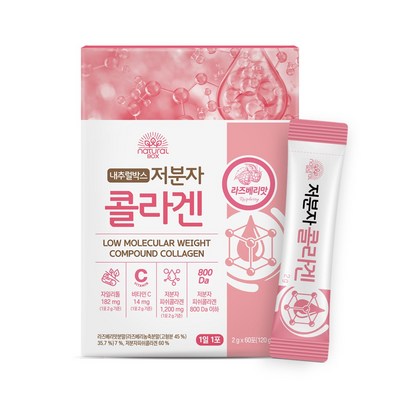 내추럴박스 _ 저분자 콜라겐 분말스틱 60포 1개