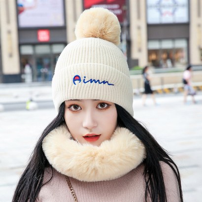 여성 겨울 방울모자 넥워머 니트모자 방한 CA24