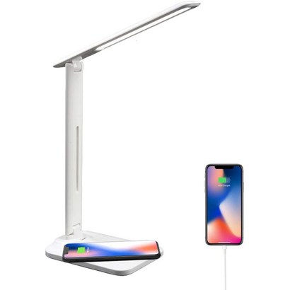 10W 접이식 LED 스탠드 책상등은 휴대폰 무선충전 지원 광보용 읽기 학습등 USB충전 포트 리뷰후기