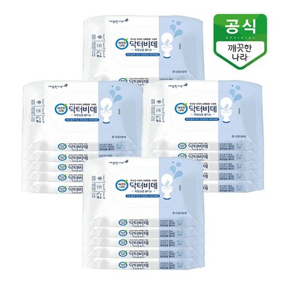 깨끗한나라 닥터비데 화장실용 물티슈 휴대용 10매 x