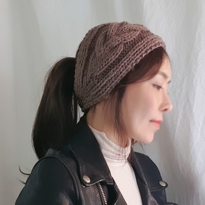 플라워즈온유 니트 스웨터 와이드 넓은 헤어밴드 머리띠 귀도리