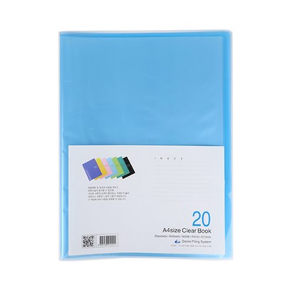 플러스샵 20매 클리어화일 A4 5색상 고투명
