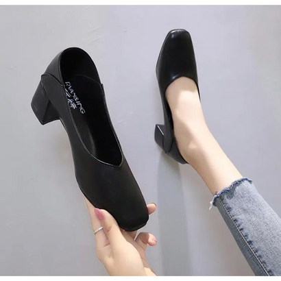 ooatti 타 여성용 세련된 심플 뾰족한 끝 포멀 미들 힐 로퍼