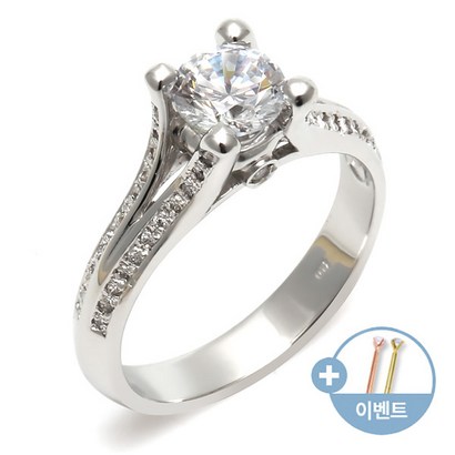 18K 반지 원큐빅 심플 화이트골드 여성반지 NAR7837 금반지