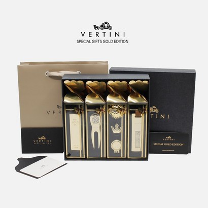 베르티니 네임텍 황금골프공 볼마커 보수기 골드바 골프티 VI 선물세트 홀인원선물 골프선물세트 골프선물