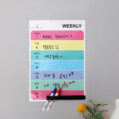 은창비씨 붙이는 주간계획표 화이트보드 위클리 일정표 스케줄관리 탈부착기능
