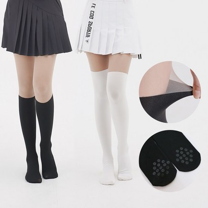 엔조이핏 국산 투톤 니삭스 논슬립 여성 골프스타킹 자외선차단 반반스타킹