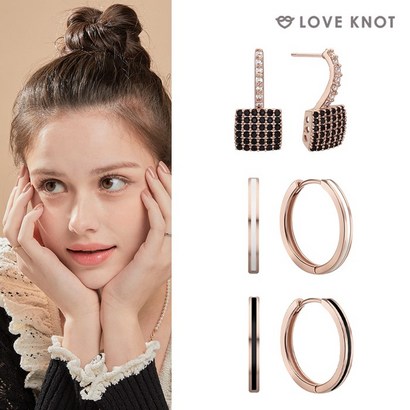 러브넛 14K 귀걸이 odFied 데일리 진주 큐빅 원터치 한쌍 /