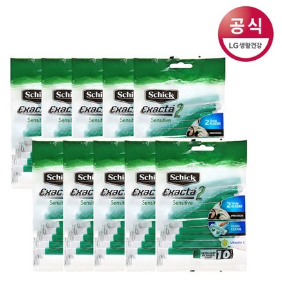 쉬크 이그젝타2 센서티브 일회용면도기10개X10타 일회용면도기