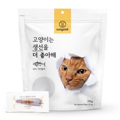 와그작 고양이 간식 고양이는 생선을 더 좋아해 21개입 리뷰후기