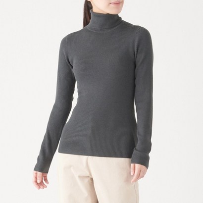 무인양품 MUJI 여성 목이 편한 리브 터틀넥 스웨터 W9AA870 리뷰후기