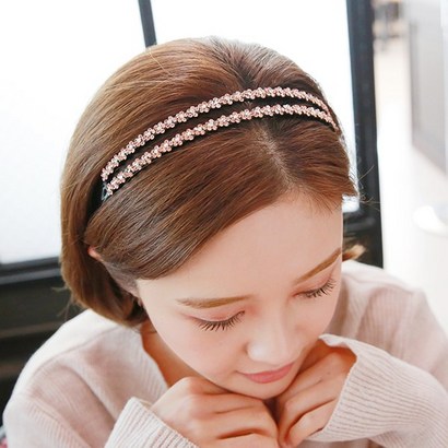 미스21 두줄꽃 헤어밴드 머리띠 여성 여자 성인 Hairband Headband