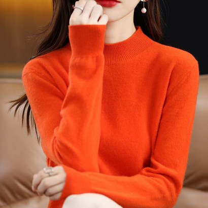 rosekor 여성 반하이넥니트 무지 긴팔 니트티