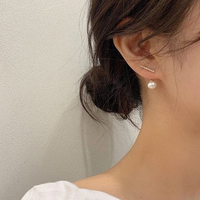 워더미 은침 큐빅 투웨이 진주 귀걸이 NN451