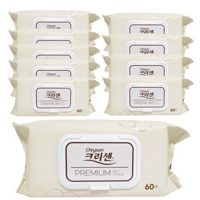 크리센 프리미엄 대형 물티슈 캡형 60매
