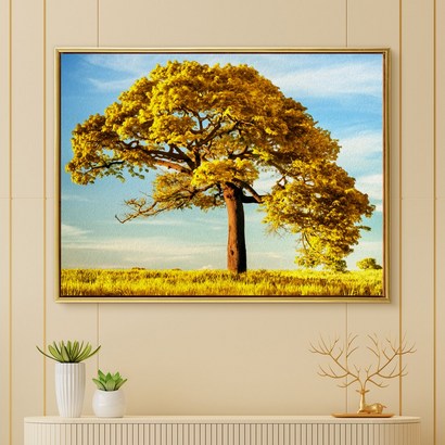 위모던 돈들어오는 풍수 그림 현관 거실 인테리어 캔버스아트 황금빛 돈나무 액자