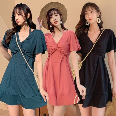 COIRST 여름 수영복 원피스 빅 사이즈 비키니 커버업 루즈핏 휴양지 비치웨어