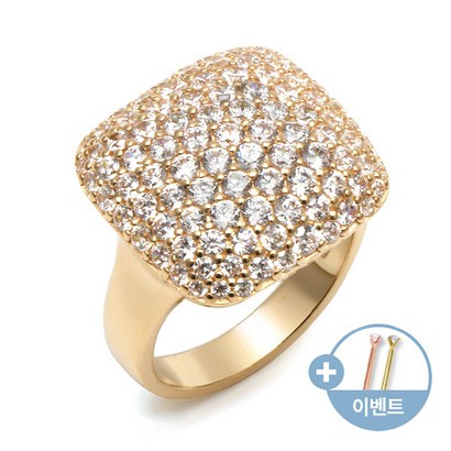 18K 반지 두꺼운 사각큐빅링 옐로골드 여성반지 NAR7484 금반지