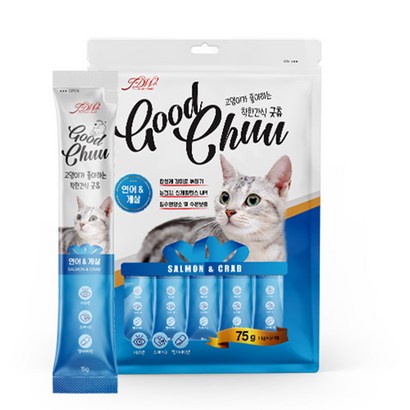 굿츄 고양이 착한간식 연어&a;게살 75G 리뷰후기