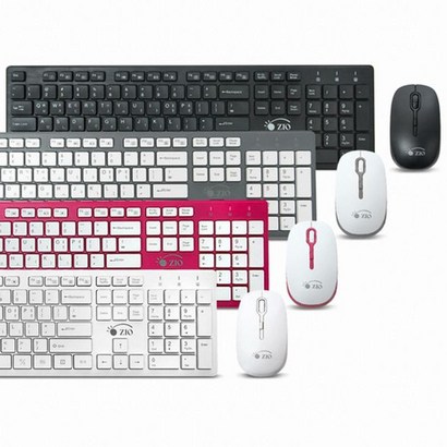 ZIO KW4030 무선 키보드 무소음 마우스 핑크