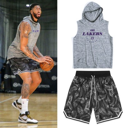 A레이커스 코비브라이언트 르브론제임스 앤써니데이비스 농구유니폼 NBA 후드나시 슈팅져지