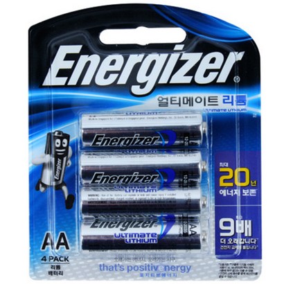 에너자이저 얼티메이트 리튬 AA 4입 건전지