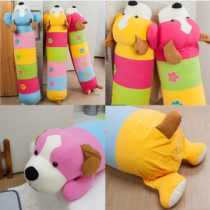 무궁화수예 강아지 사탕베개 솜포함/사탕베개커버/롱베개