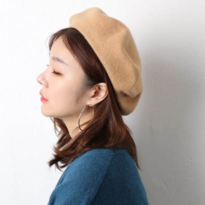 아이엠캡 베이직 울 꼭지 베레모