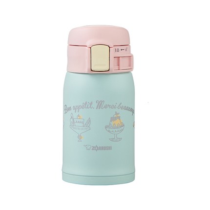 조지루시 미니 포켓 원터치 보온 / 보냉 텀블러, 민트 그린(SM-SP24 AZ), 240ml