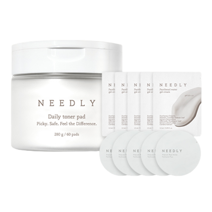 니들리 데일리 토너패드 60매입 + 앰플 2ml x 5p + 워터젤크림 1.5ml x 5p, 1세트