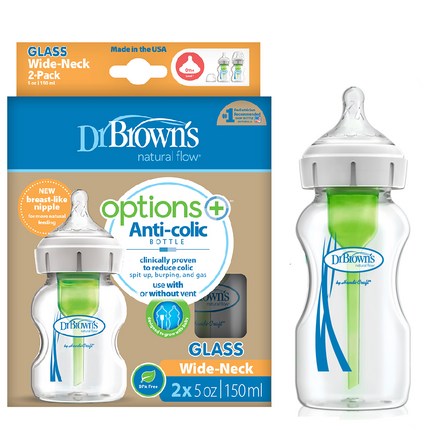 닥터브라운 옵션스 플러스 유리젖병 150ml x 2p + 270ml, 1단계(0개월~9개월)