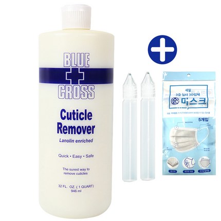 블루크로스 32oz + 뾰족캡 공병 15ml 2개 set 큐티클 리무버 케어 네일 아트 큐티클리무버, 1set