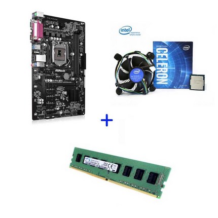 중고 메인보드 ASRock H81 PRO 6WAY CPU 4G RAM포함 COLORFUL iNOVIA 컴퓨터 채굴 이더리움 비트코인, 메인보드SET 6WAY
