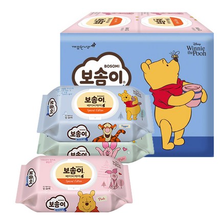 보솜이 베이비케어 아기물티슈 캡형 60매 X 10팩 물티슈